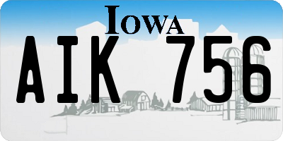 IA license plate AIK756