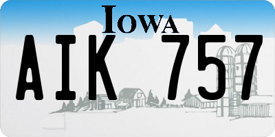 IA license plate AIK757