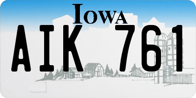 IA license plate AIK761