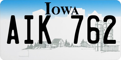 IA license plate AIK762