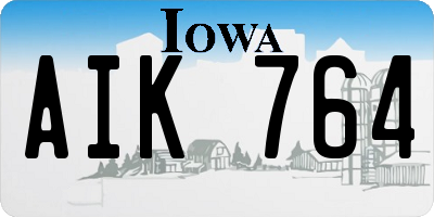 IA license plate AIK764