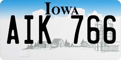 IA license plate AIK766