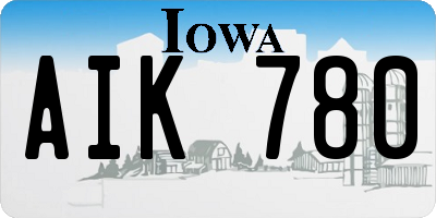 IA license plate AIK780