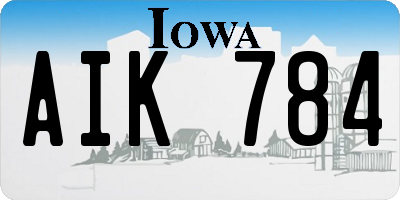 IA license plate AIK784