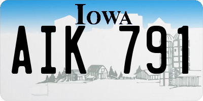 IA license plate AIK791