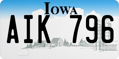 IA license plate AIK796