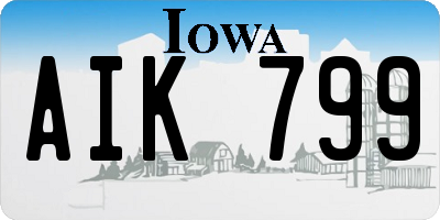 IA license plate AIK799
