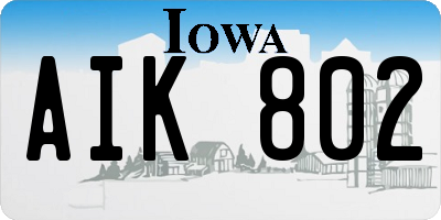 IA license plate AIK802