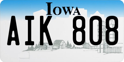 IA license plate AIK808