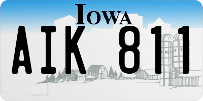 IA license plate AIK811