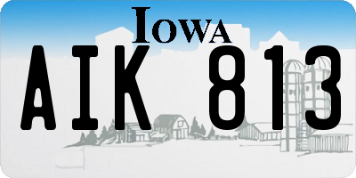 IA license plate AIK813