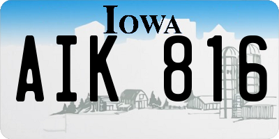 IA license plate AIK816