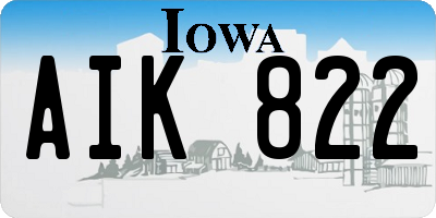 IA license plate AIK822
