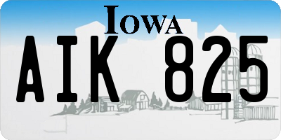 IA license plate AIK825
