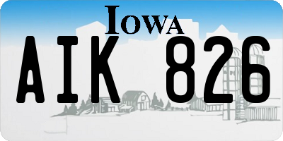 IA license plate AIK826