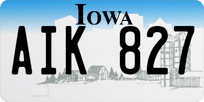 IA license plate AIK827