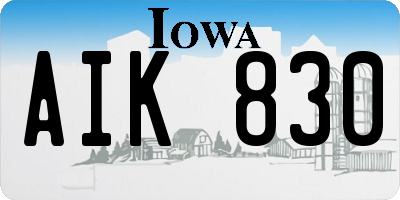 IA license plate AIK830