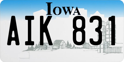 IA license plate AIK831