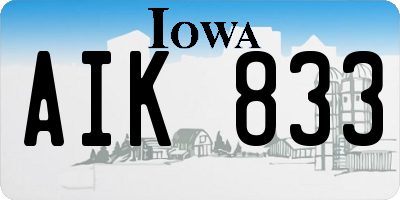 IA license plate AIK833