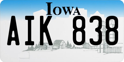 IA license plate AIK838