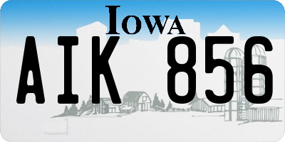 IA license plate AIK856