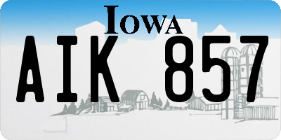 IA license plate AIK857