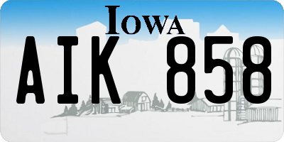 IA license plate AIK858