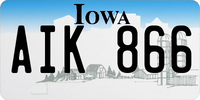 IA license plate AIK866