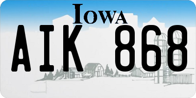 IA license plate AIK868