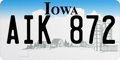 IA license plate AIK872