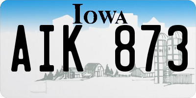 IA license plate AIK873
