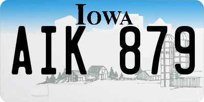 IA license plate AIK879
