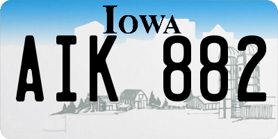 IA license plate AIK882