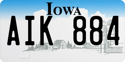 IA license plate AIK884