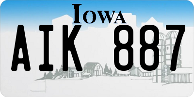 IA license plate AIK887