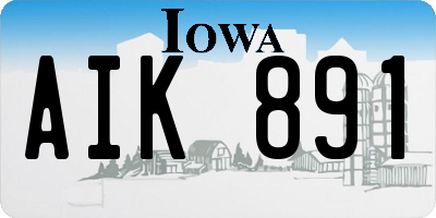 IA license plate AIK891