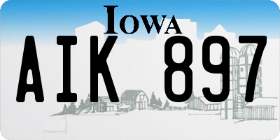 IA license plate AIK897