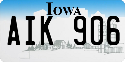 IA license plate AIK906