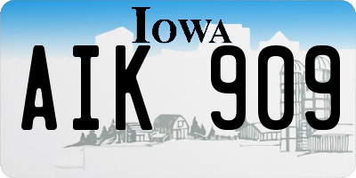 IA license plate AIK909