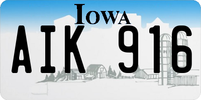 IA license plate AIK916