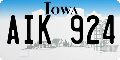 IA license plate AIK924