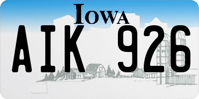 IA license plate AIK926