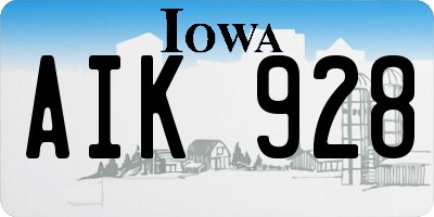 IA license plate AIK928