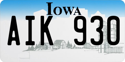 IA license plate AIK930