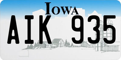 IA license plate AIK935