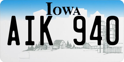 IA license plate AIK940