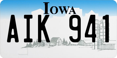 IA license plate AIK941