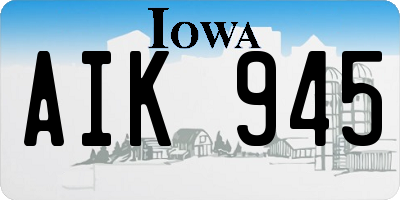 IA license plate AIK945