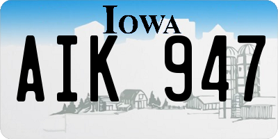 IA license plate AIK947