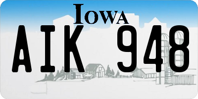 IA license plate AIK948